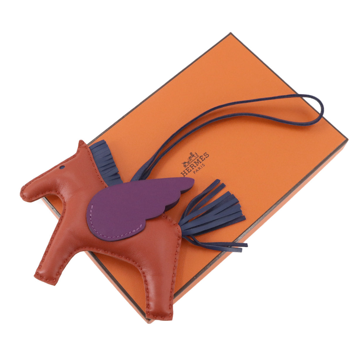 Rodeo Pegasus MM Bag Charm Agneau Milo Cornaline Anemone