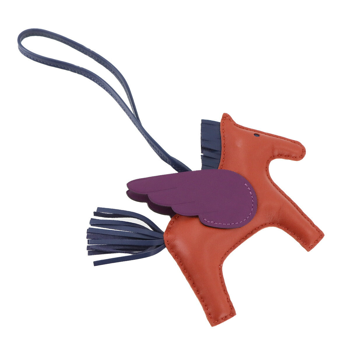 Rodeo Pegasus MM Bag Charm Agneau Milo Cornaline Anemone