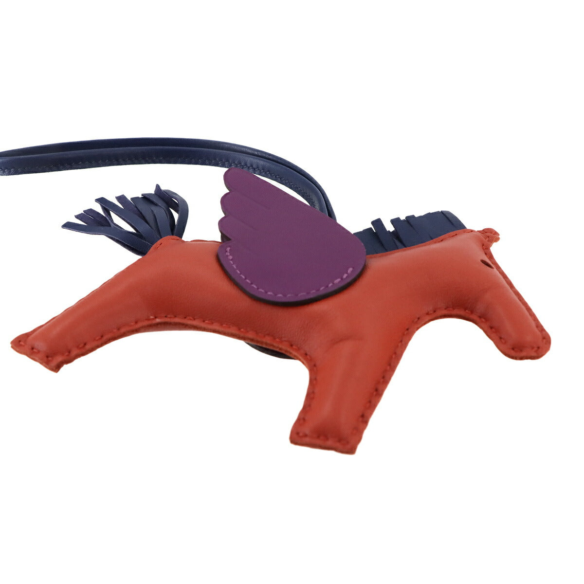 Rodeo Pegasus MM Bag Charm Agneau Milo Cornaline Anemone