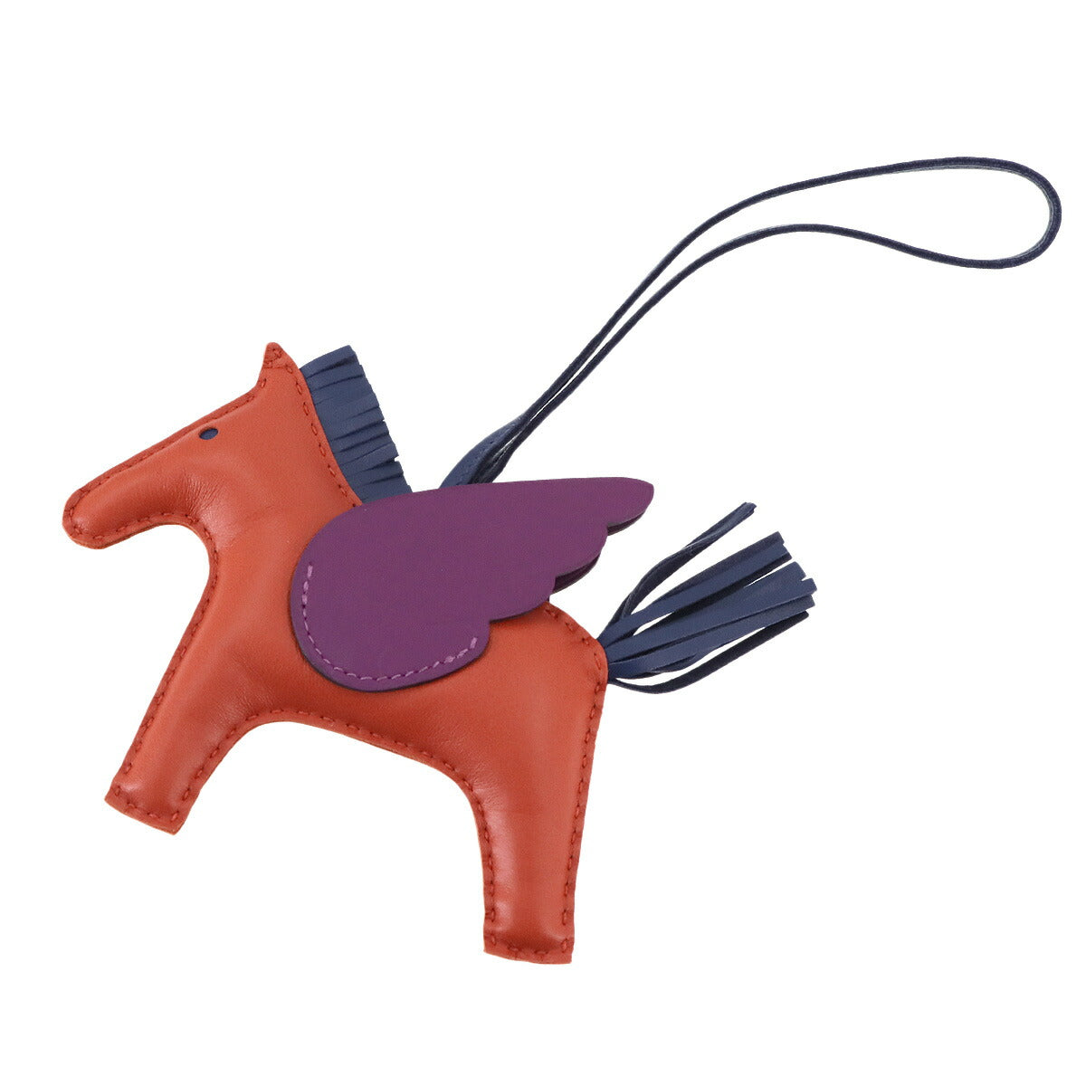 Rodeo Pegasus MM Bag Charm Agneau Milo Cornaline Anemone