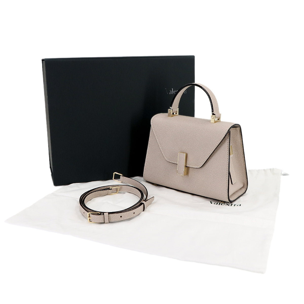 Micro Iside 2way Hand Shoulder Bag Leather Nude