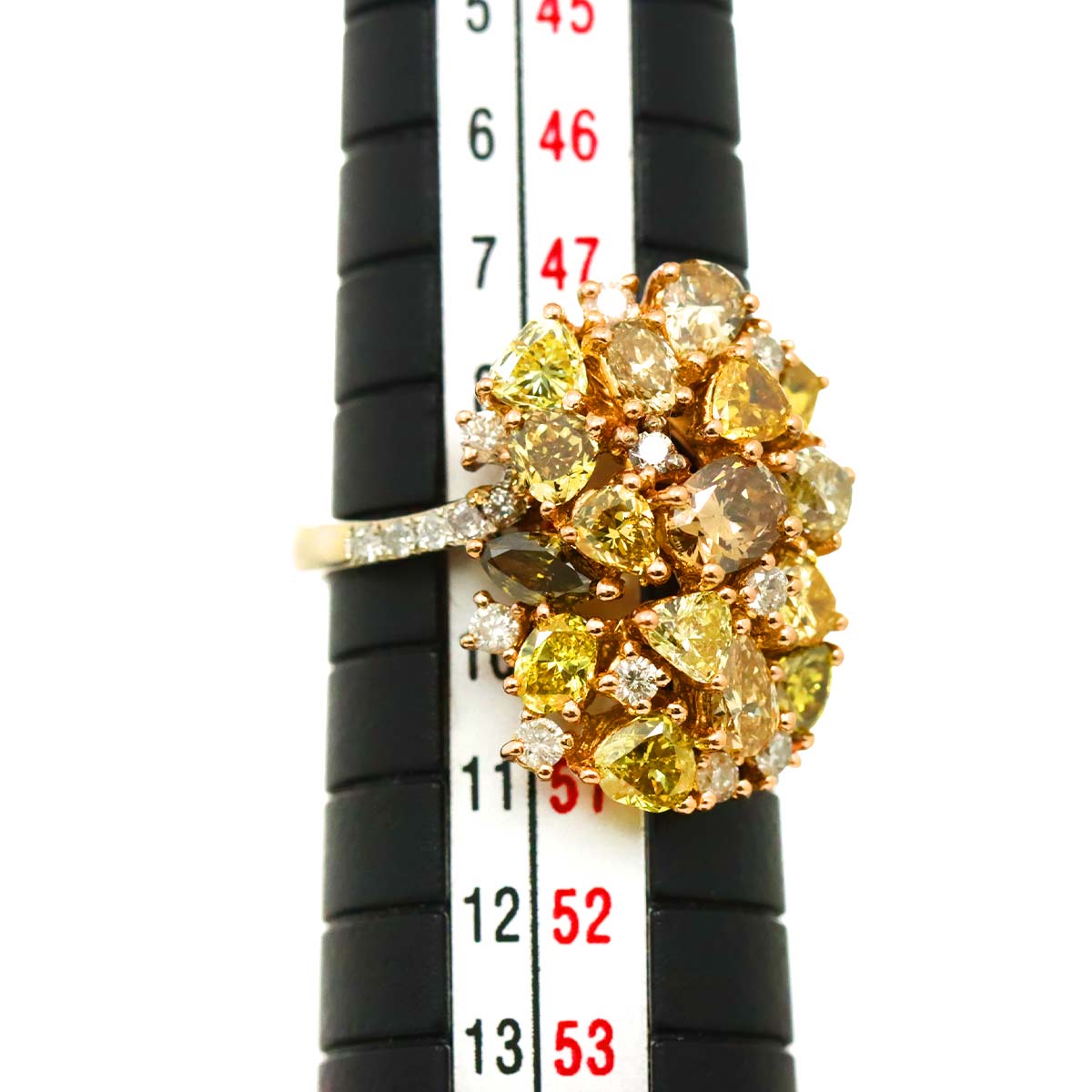 Diamond 2.78ct Ring 18K K18 YG Yellow Gold 750 size4.75-5(US)