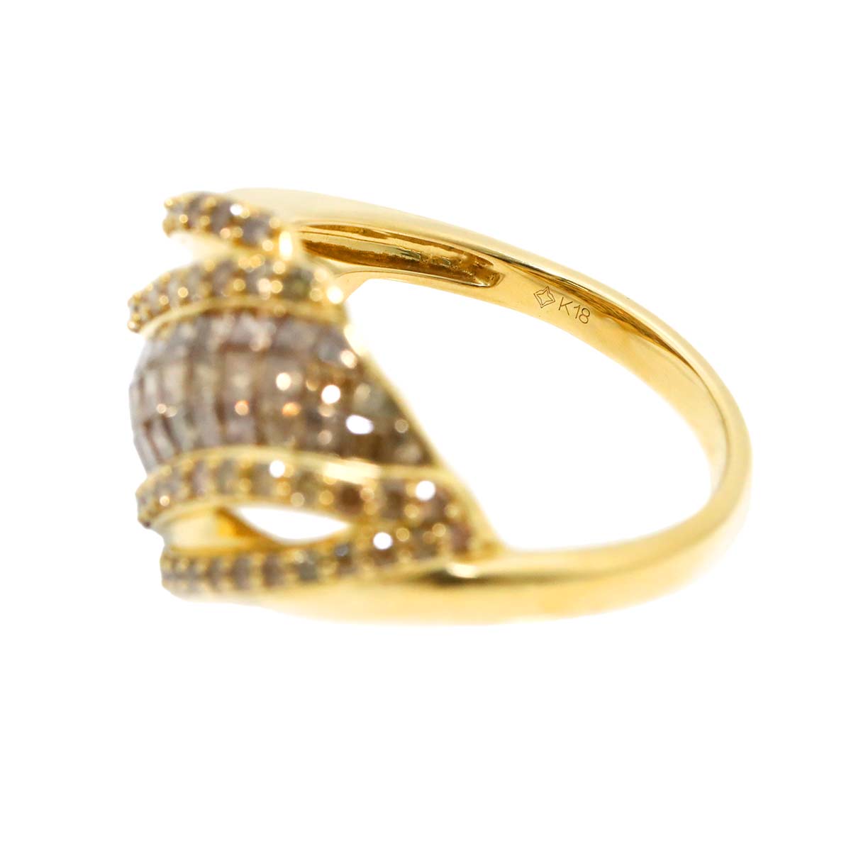 Diamond 2.50ct Ring 18K YG Yellow Gold 750 8.75(US)