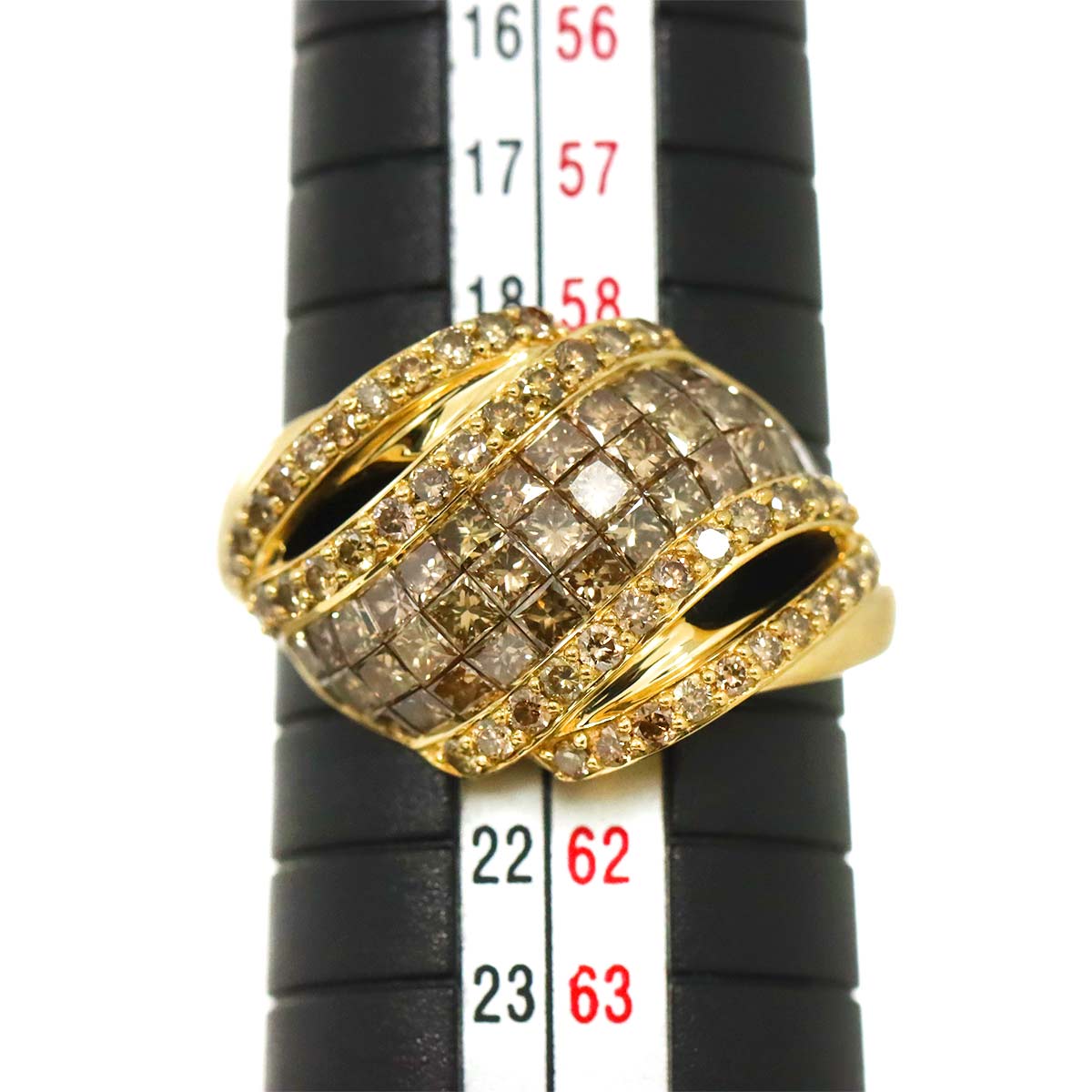 Diamond 2.50ct Ring 18K YG Yellow Gold 750 8.75(US)