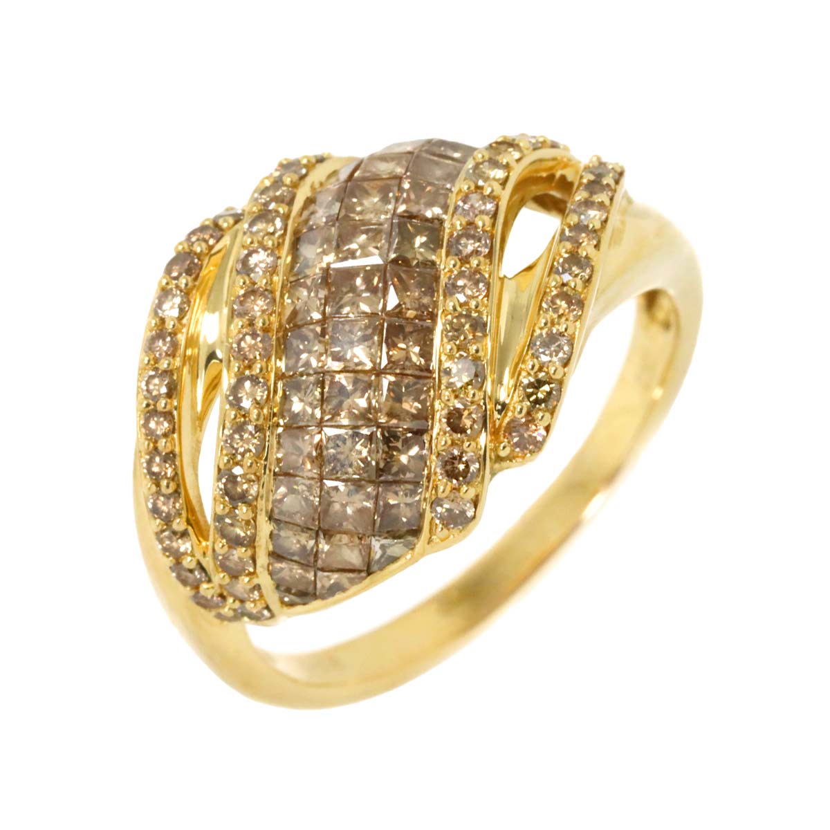 Diamond 2.50ct Ring 18K YG Yellow Gold 750 8.75(US)