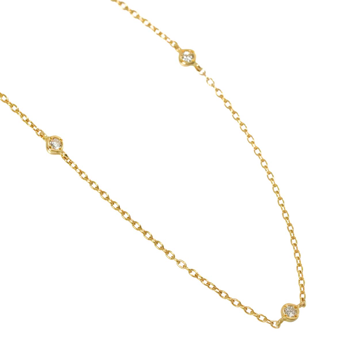 Diamond 0.13ct Necklace 18K YG Yellow Gold 750