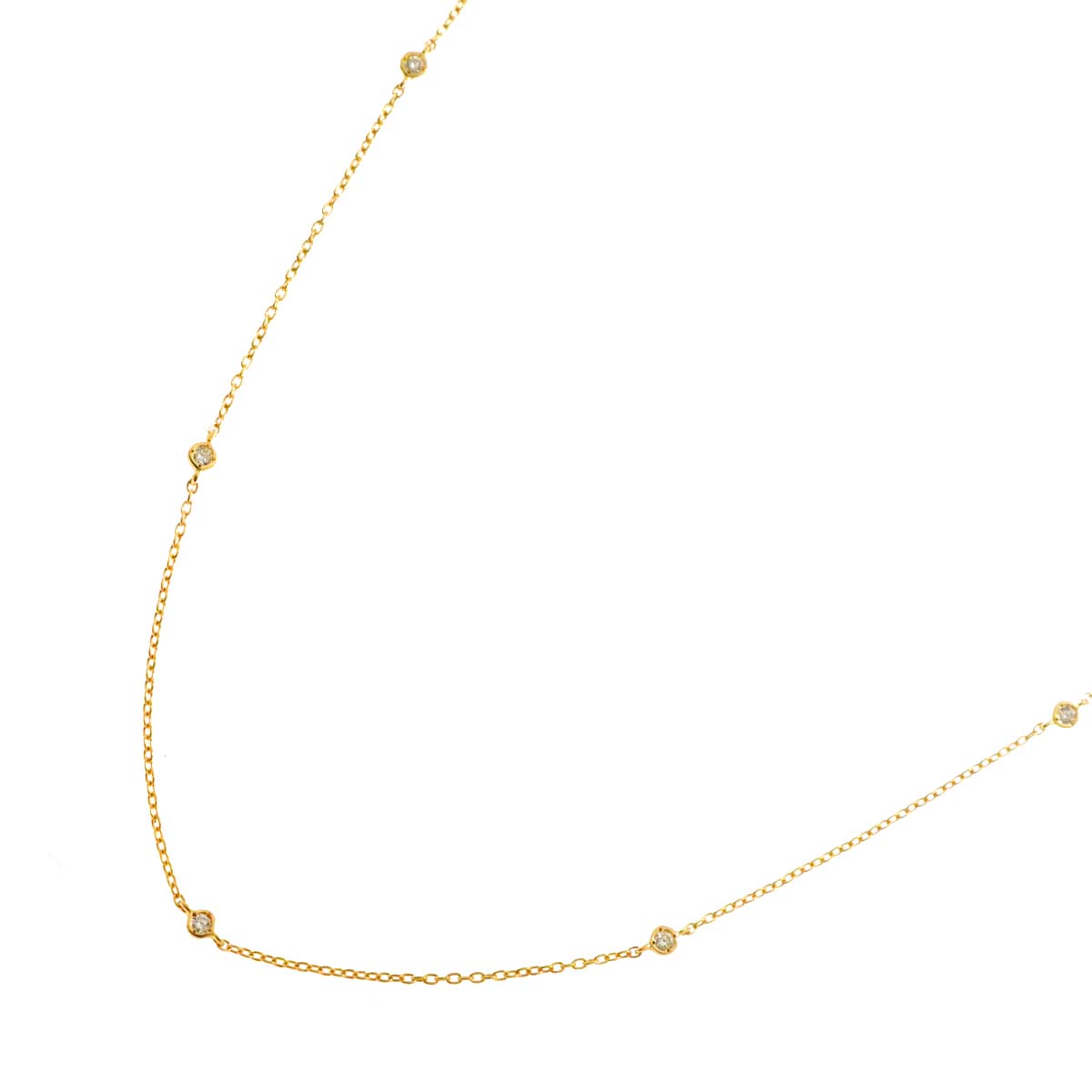 Diamond 0.13ct Necklace 18K YG Yellow Gold 750