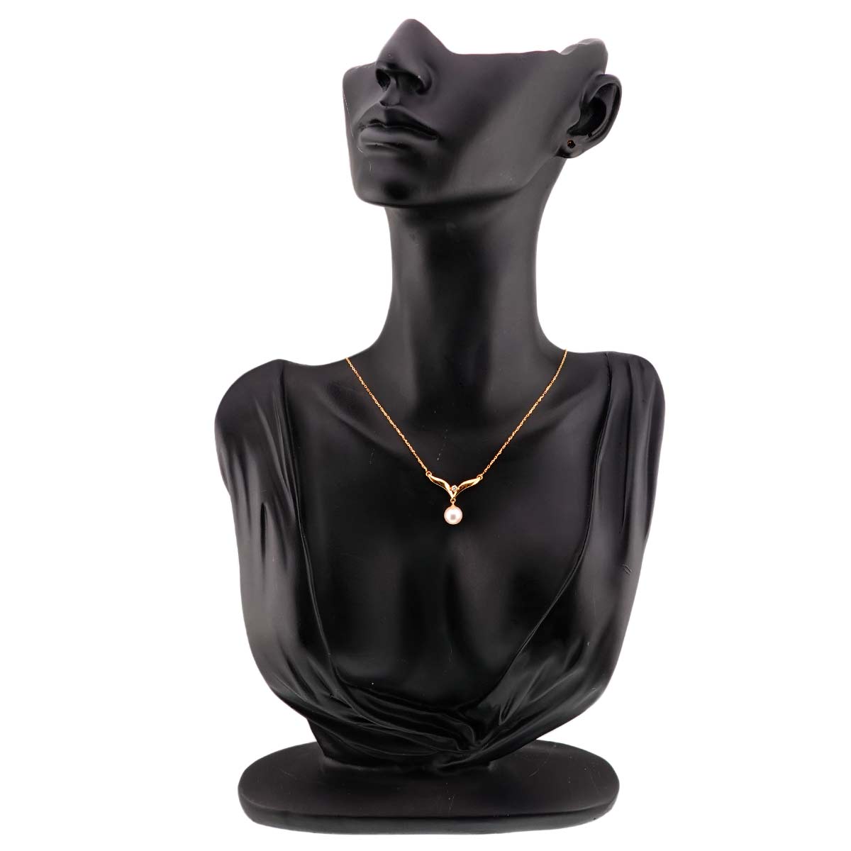 Akoya Pearl 7.2mm Diamond Necklace 18K Yellow Gold 750