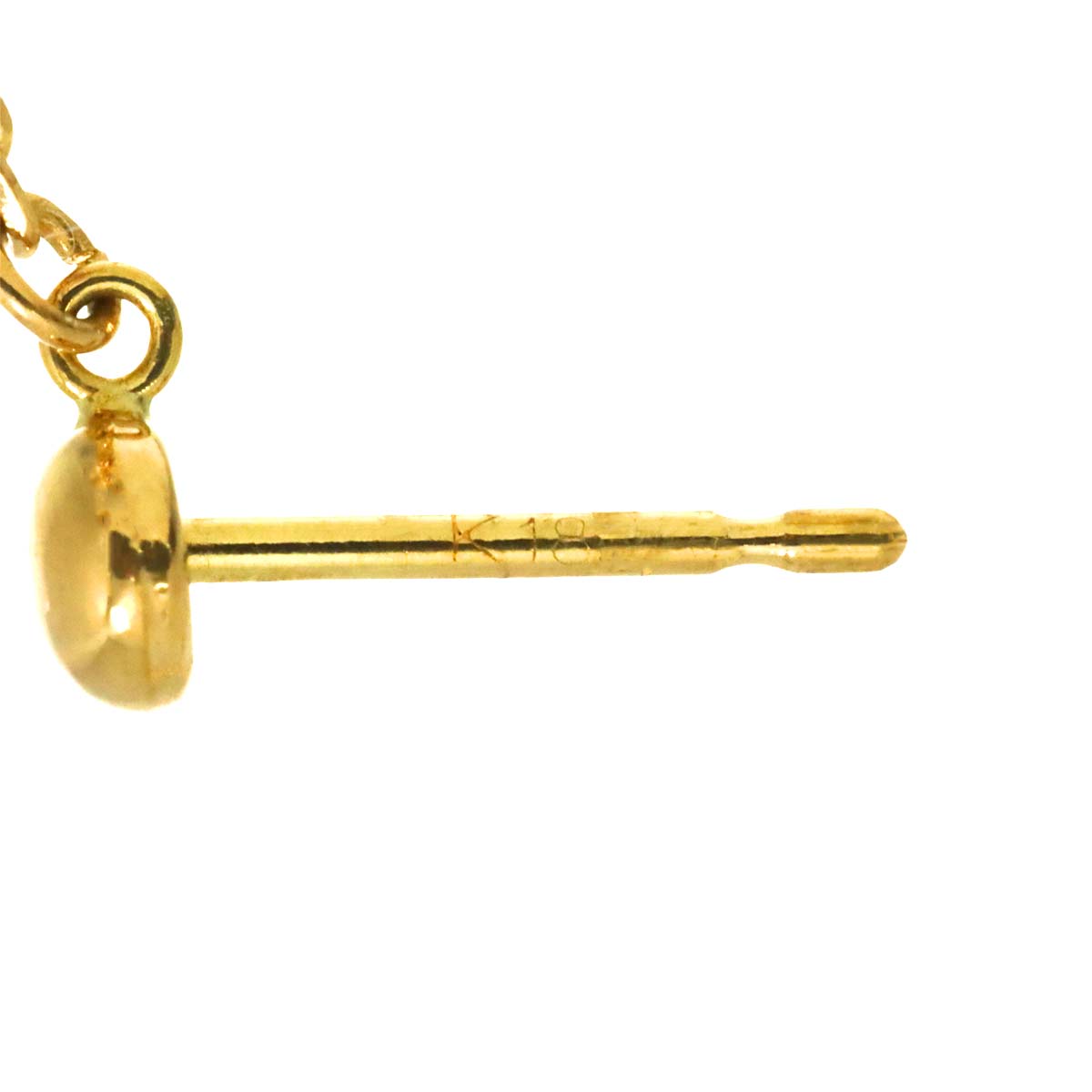 Pearl Earrings Pierced 18K YG 750