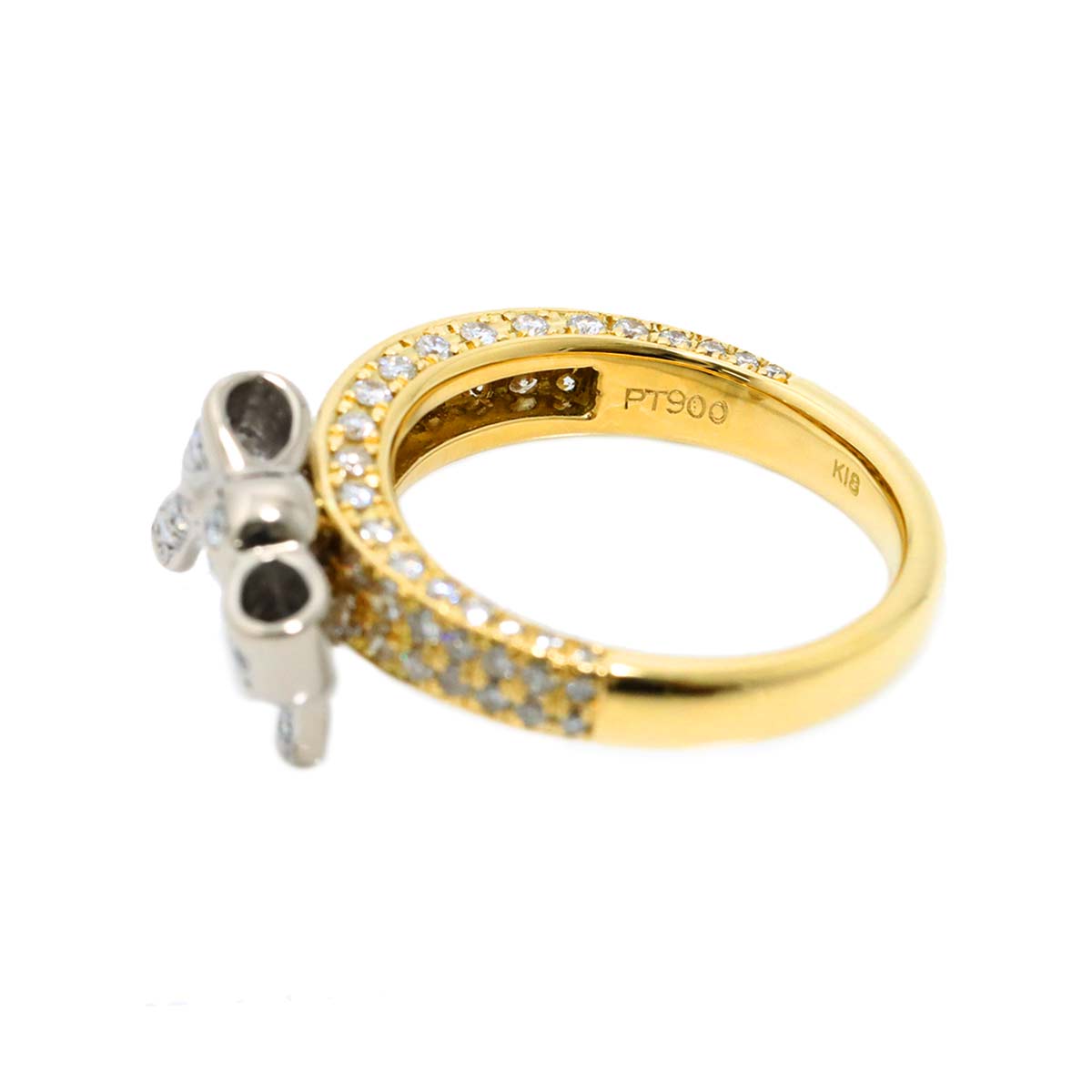 Diamond 1.02ct Ring 18K YG Pt Yellow Gold 750 Platinum Size6.25-6.5(US)