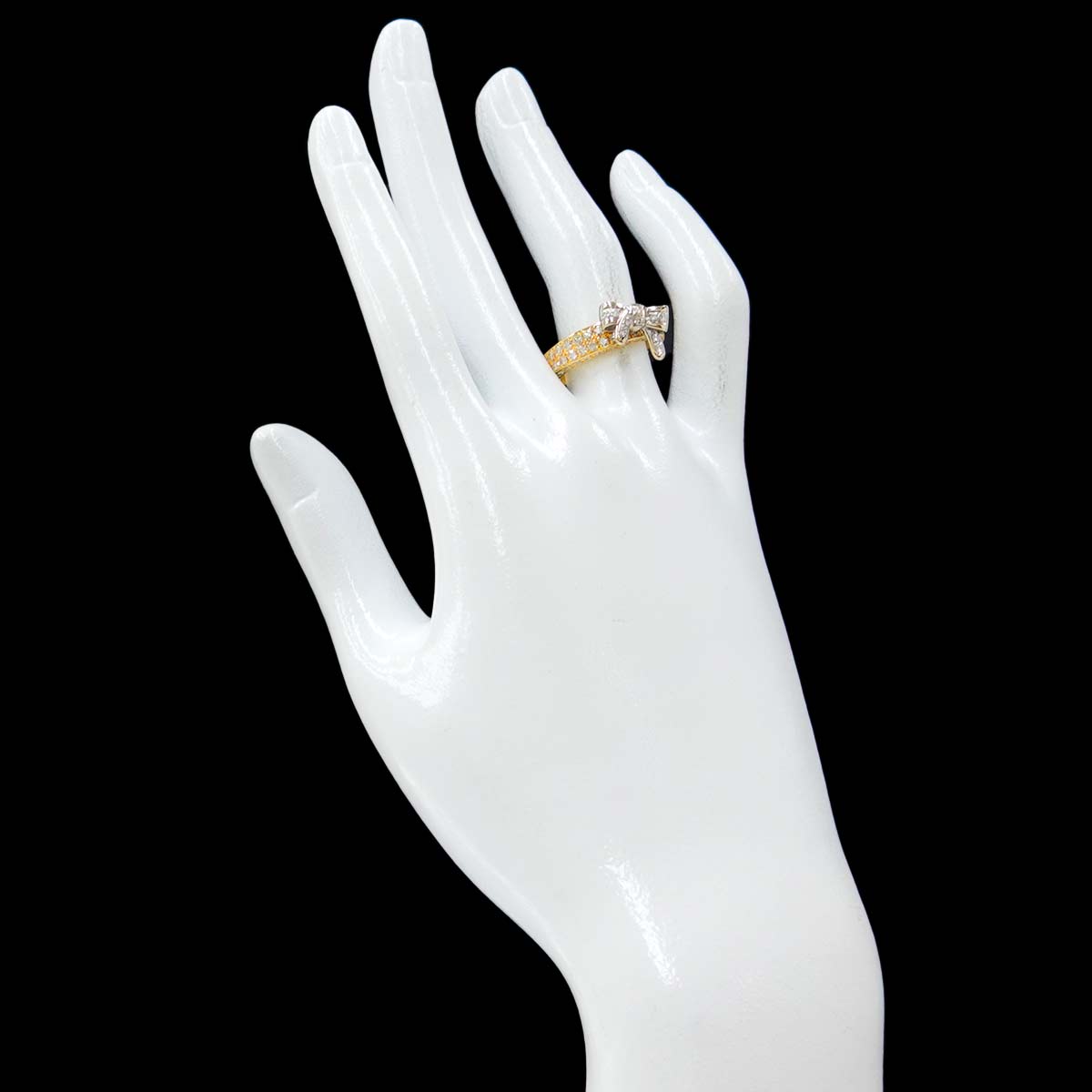 Diamond 1.02ct Ring 18K YG Pt Yellow Gold 750 Platinum Size6.25-6.5(US)