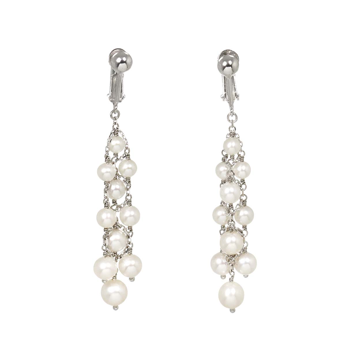 Akoya Pearl 4.9mm-3.4mm Earrings 14K K14 WG White Gold 585