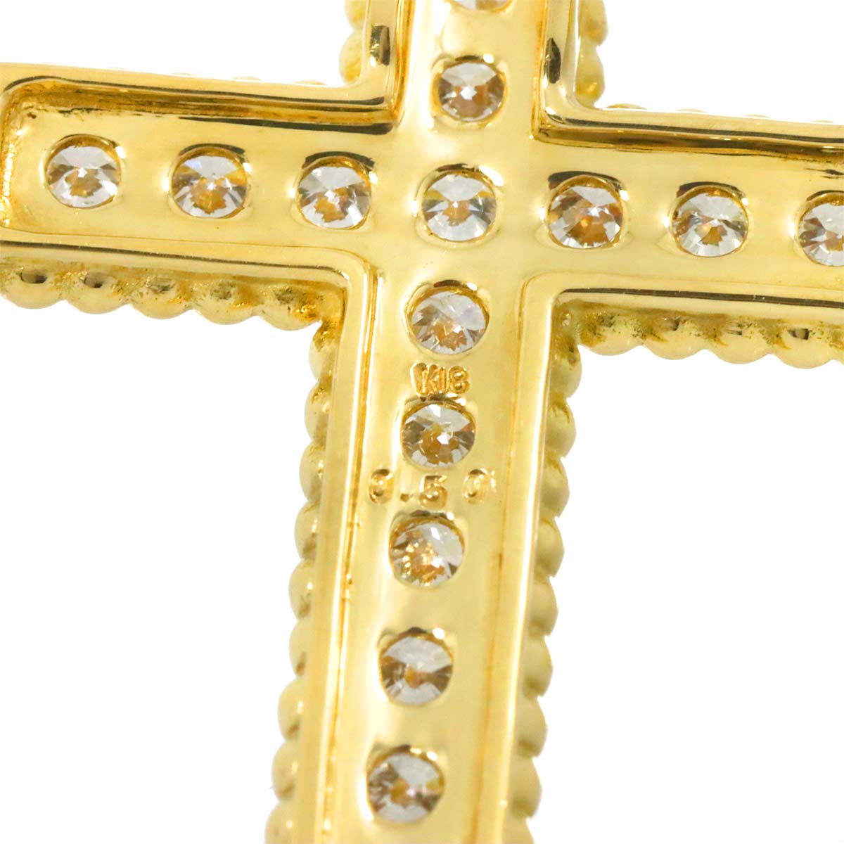 Diamond 0.50ct Pendant 18K YG Yellow Gold 750