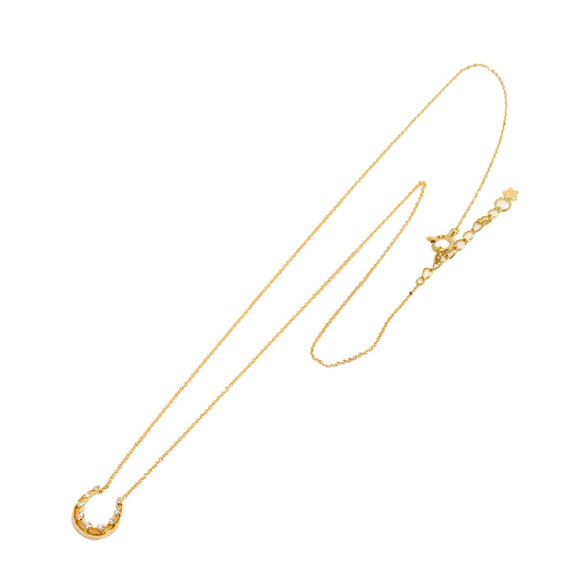 Horseshoe Diamond 0.08ct Necklace 18K YG 750