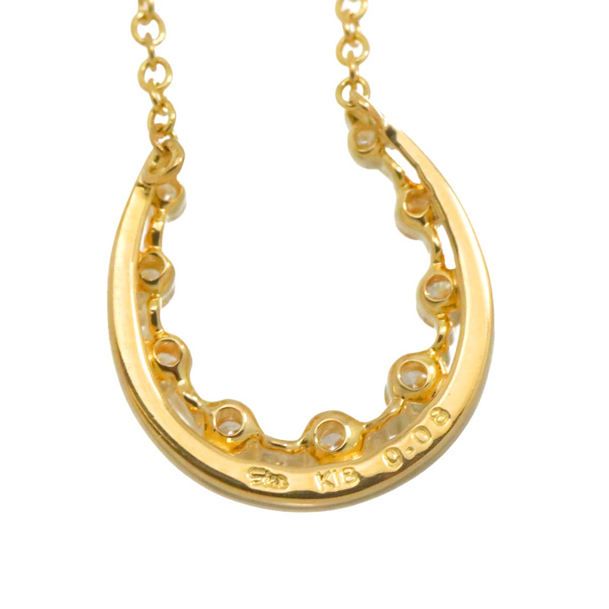 Horseshoe Diamond 0.08ct Necklace 18K YG 750