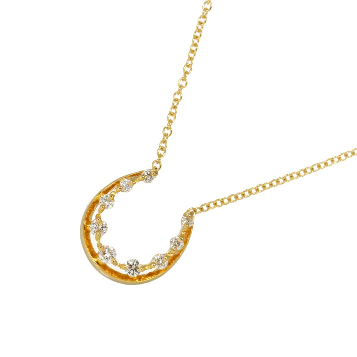 Horseshoe Diamond 0.08ct Necklace 18K YG 750