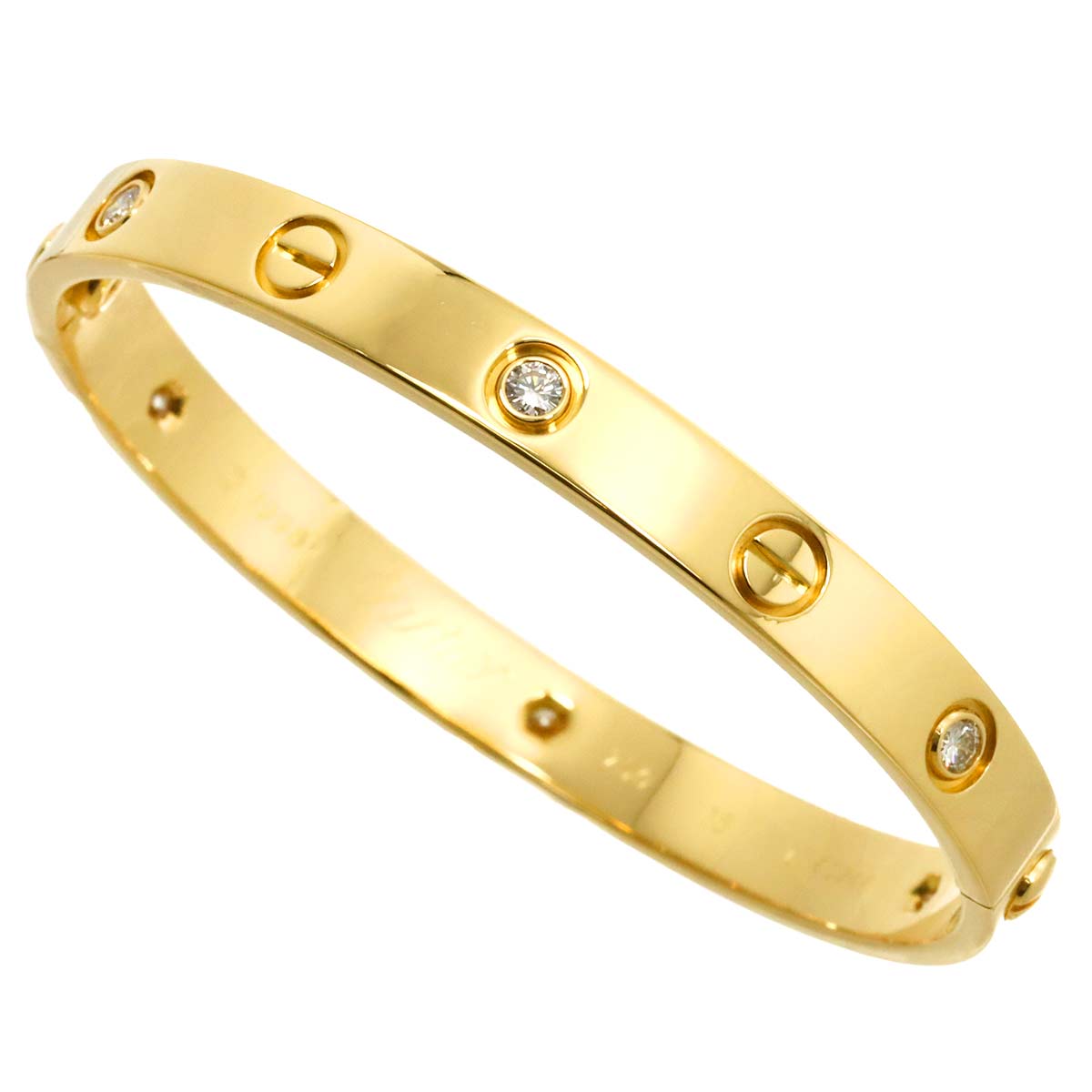 Love Bracelet Diamond 6P Bangle 18K YG 750 Size16