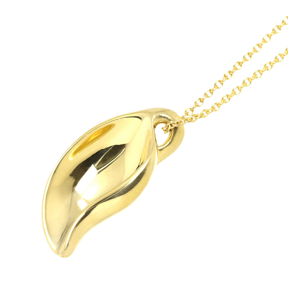 Leaf Motif Necklace 18K Yellow Gold 750