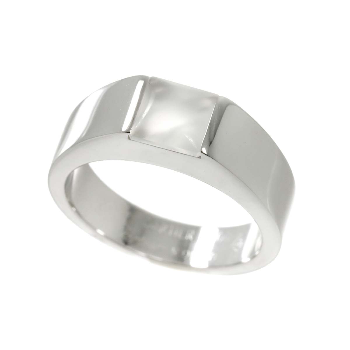Quartz Ring 18K White Gold 750 size49 4.75-5(US)