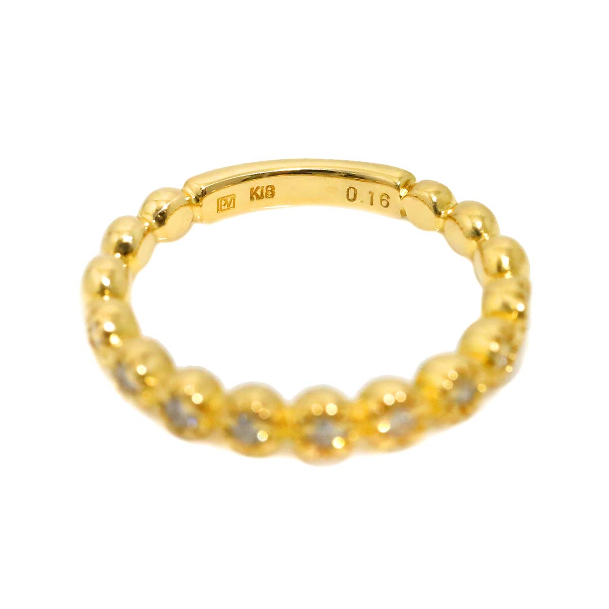 Diamond 0.16ct Ring 18K YG 750 size3.75-4(US)