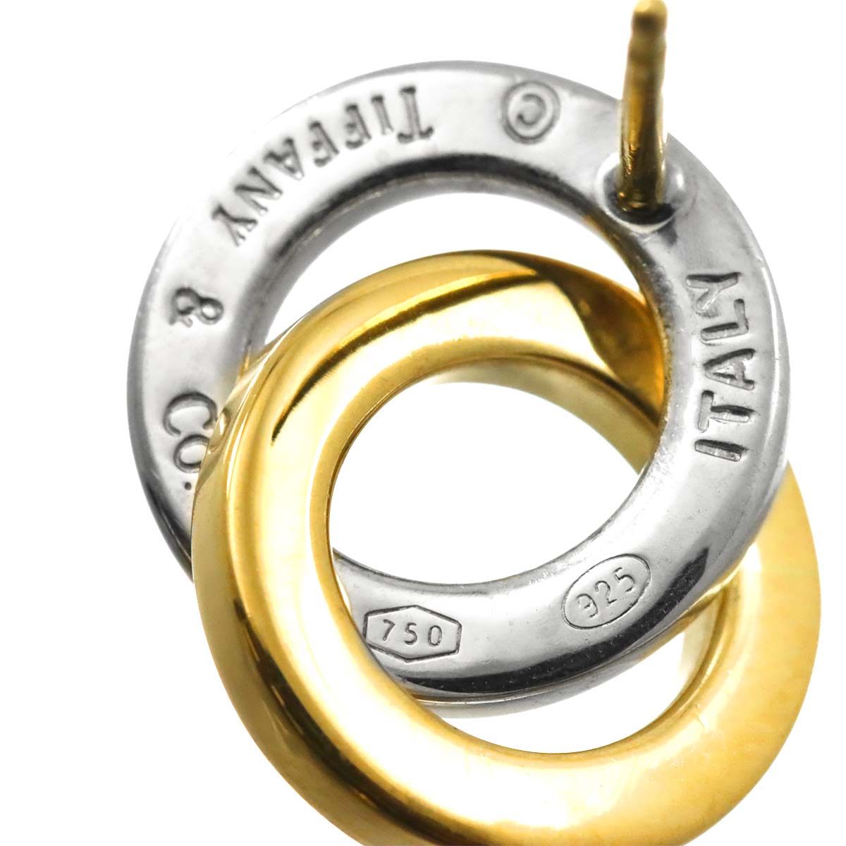 Double Circle Earrings Pierced YG SV 750 925