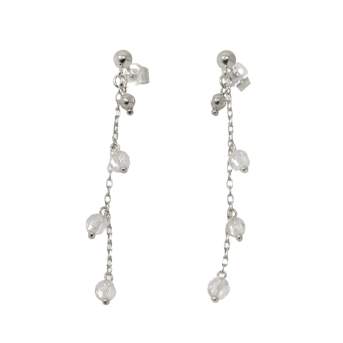 Quartz Earrings Pierced 18K WG 750