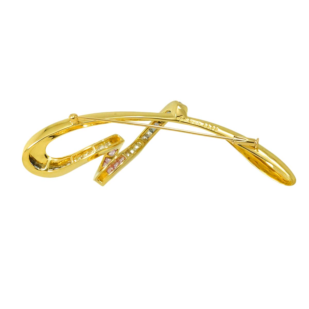 Sapphire 3.25ct Brooch 18K YG 750