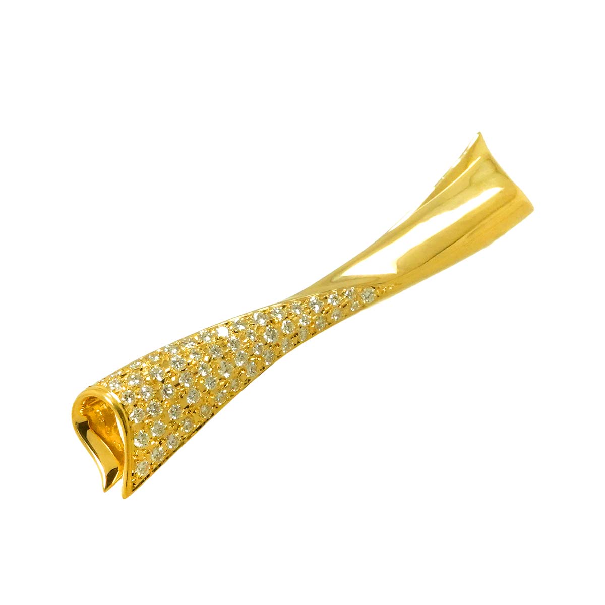 Diamond 1.02ct Brooch 18K YG 750
