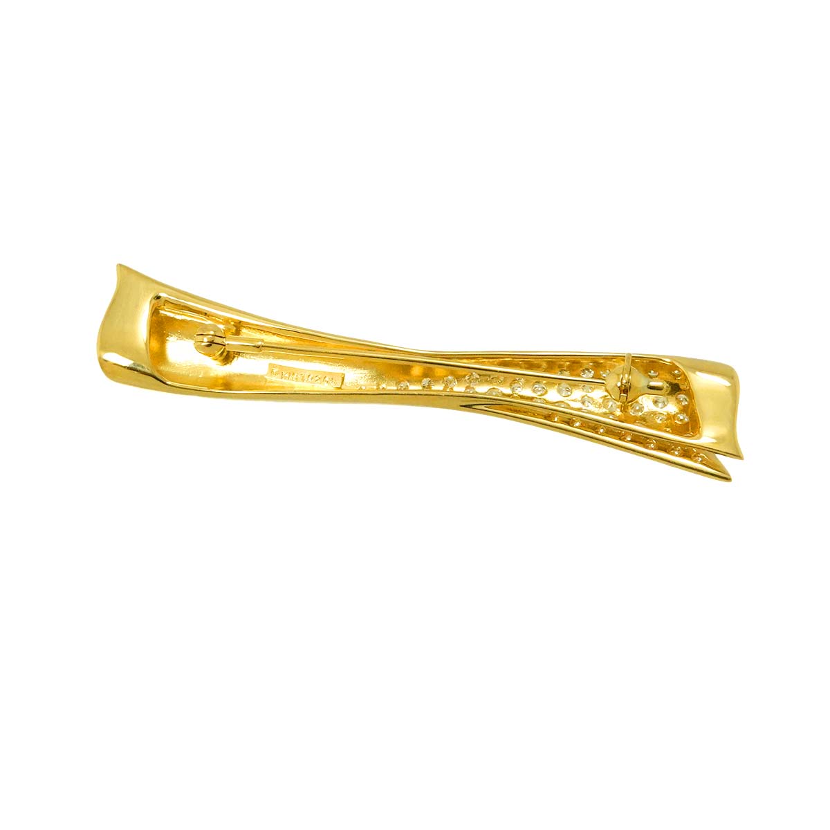Diamond 1.02ct Brooch 18K YG 750
