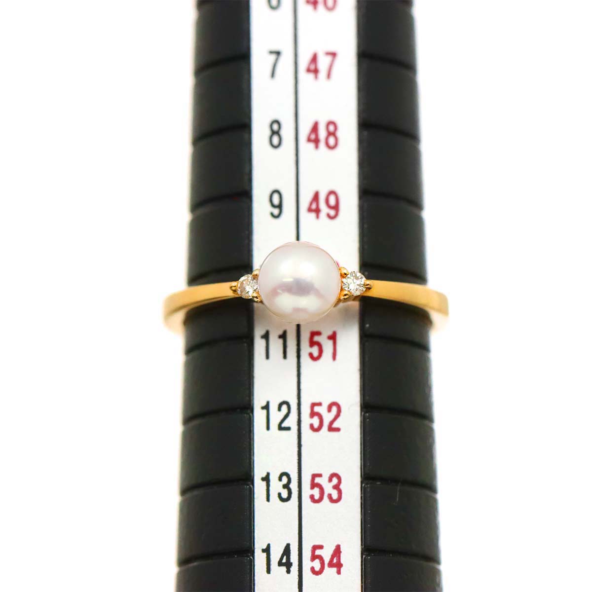 Akoya Pearl 5.2mm Diamond Ring 18K PG 750 Size5.25(US)