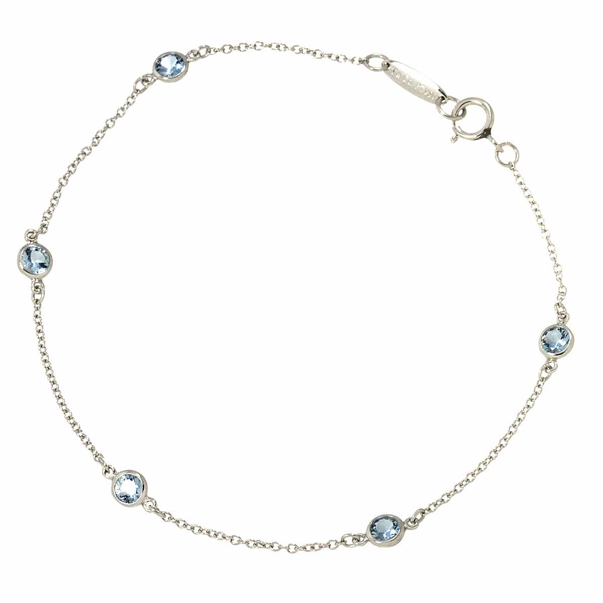 By The Yard Aquamarine 5P Bracelet Platinum