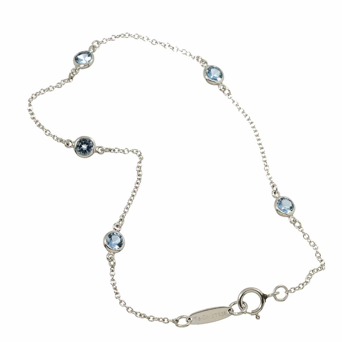 By The Yard Aquamarine 5P Bracelet Platinum