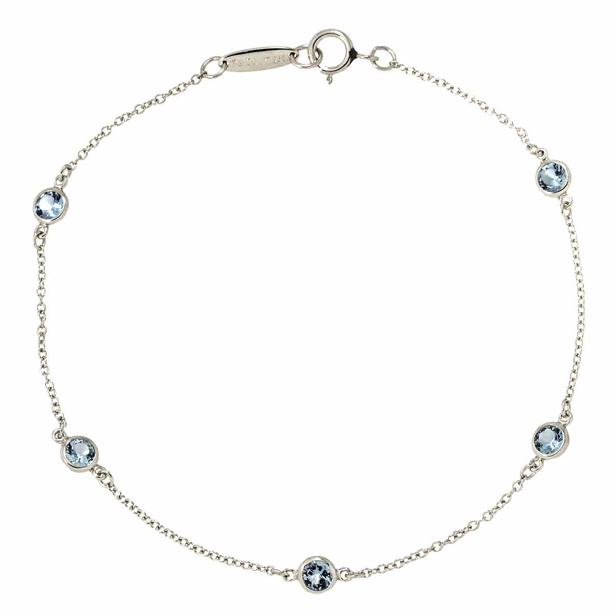 By The Yard Aquamarine 5P Bracelet Platinum