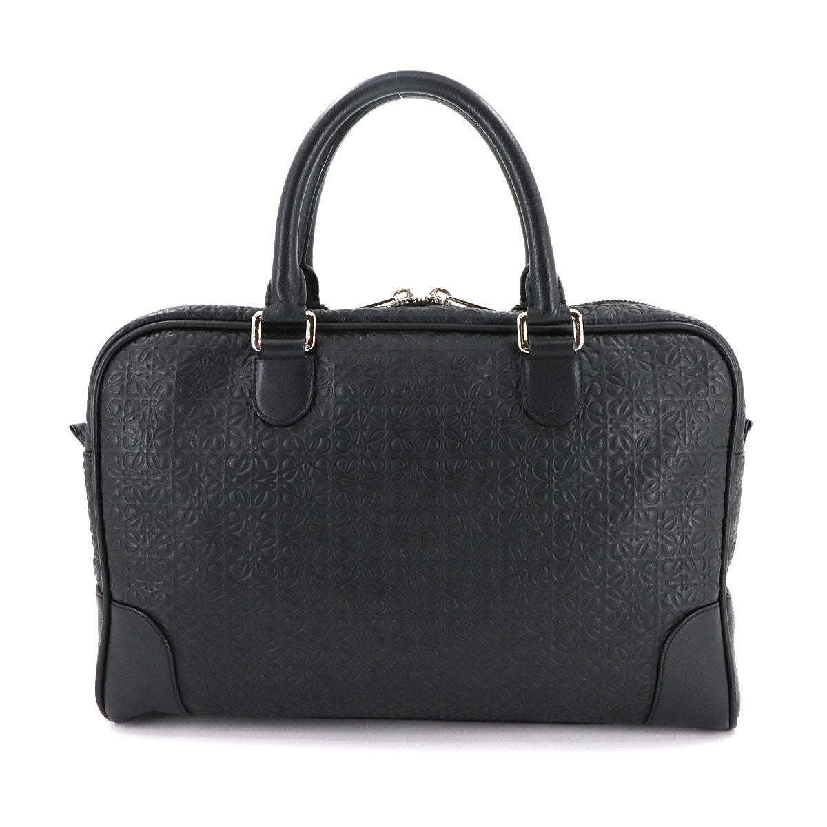 Repeat Anagram Briefcase Business Bag Leather Black Purse