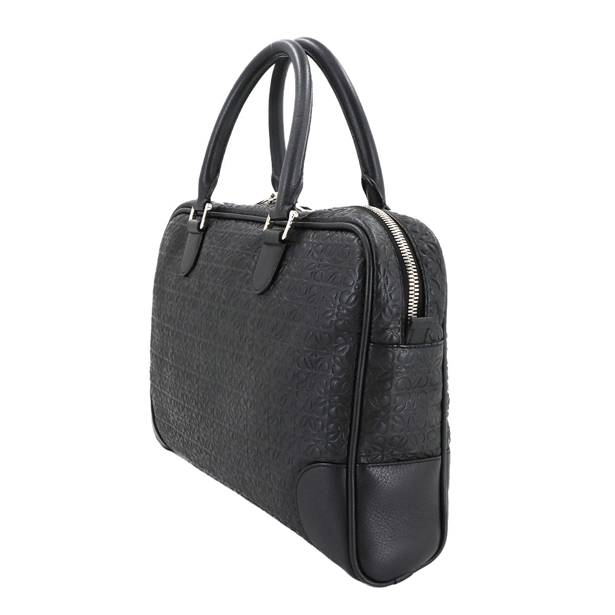 Repeat Anagram Briefcase Business Bag Leather Black Purse