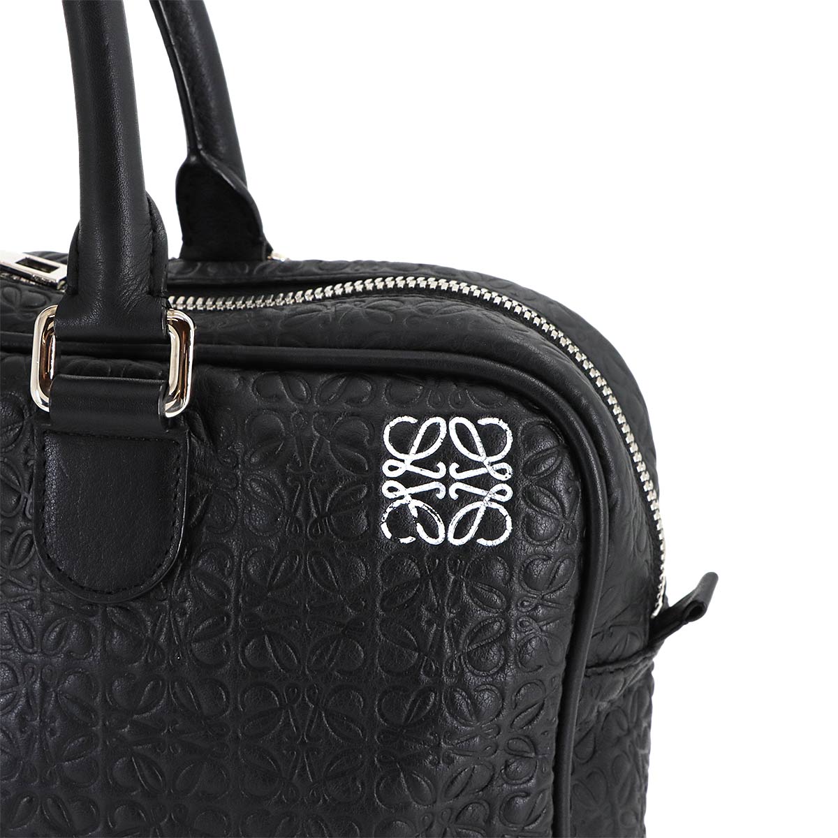 Repeat Anagram Briefcase Business Bag Leather Black Purse