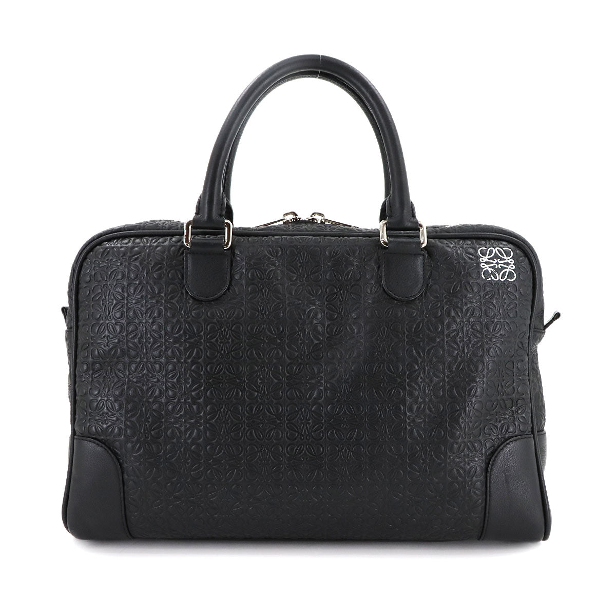 Repeat Anagram Briefcase Business Bag Leather Black Purse