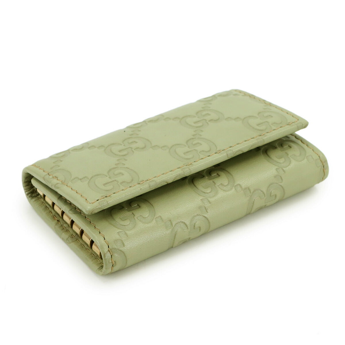 Guccissima Key Holder Case Leather Light Green 138093