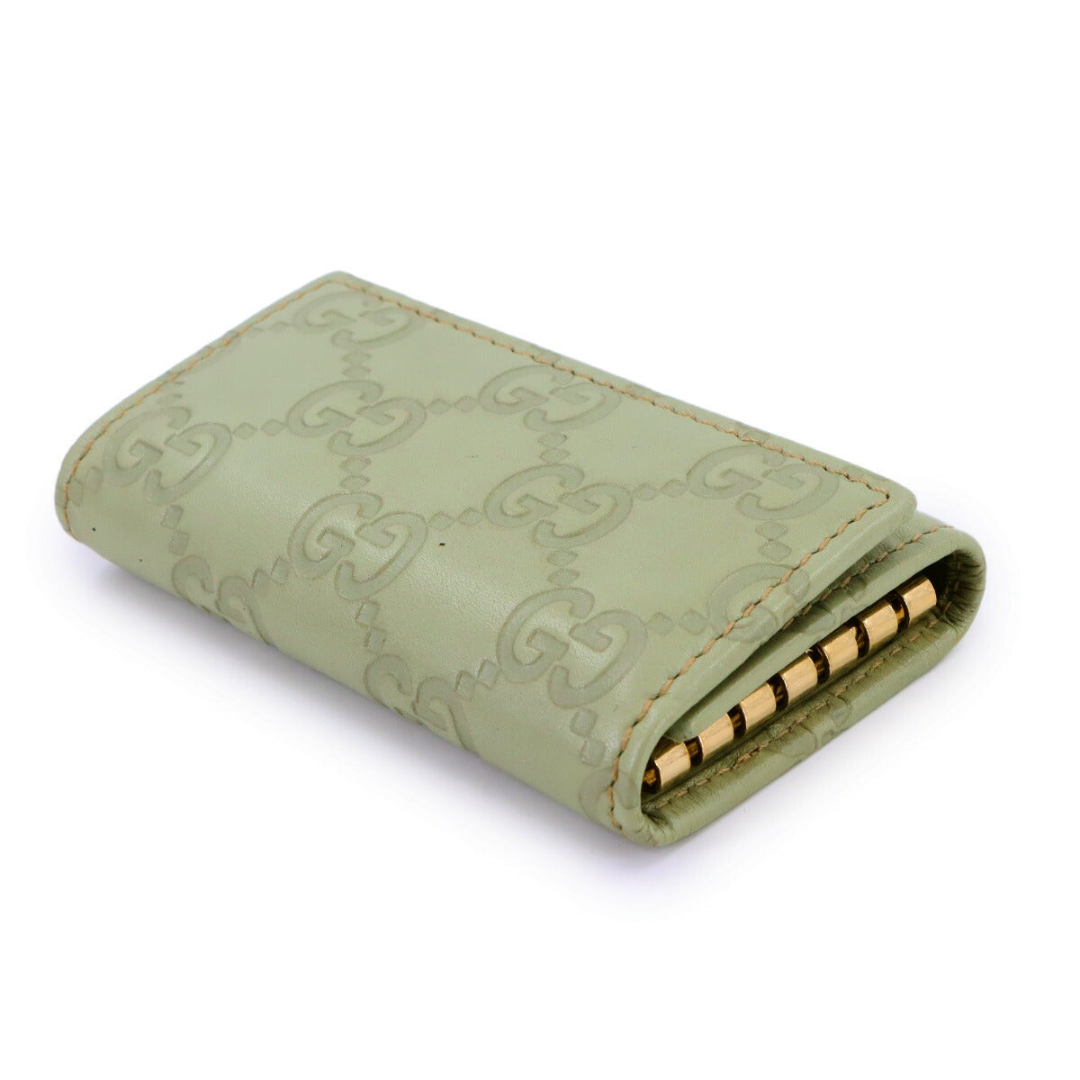 Guccissima Key Holder Case Leather Light Green 138093