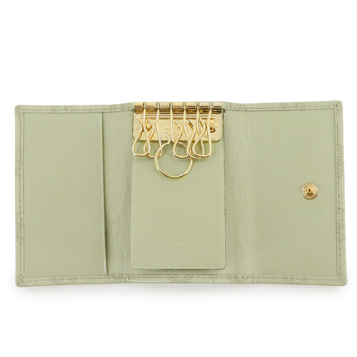 Guccissima Key Holder Case Leather Light Green 138093