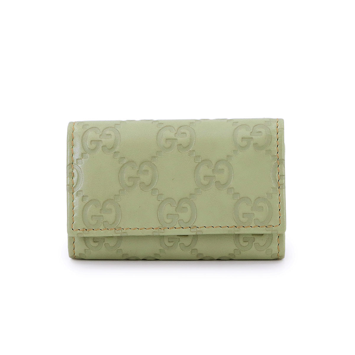 Guccissima Key Holder Case Leather Light Green 138093