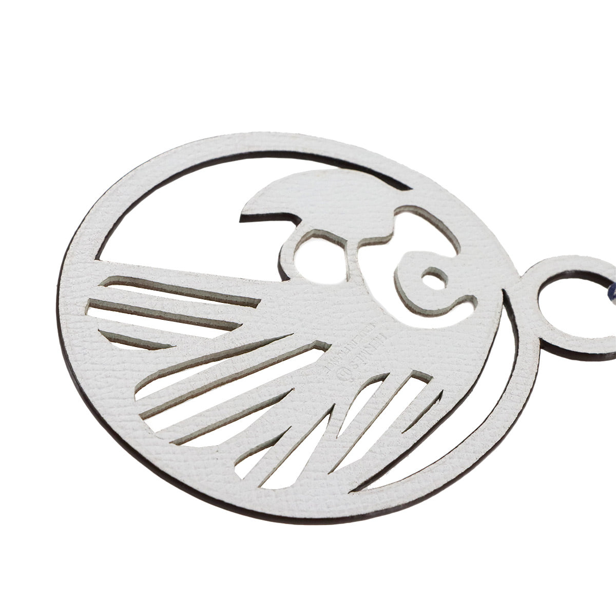Petit H Parakeet Parrot Bag Charm Epsom Leather Brown White
