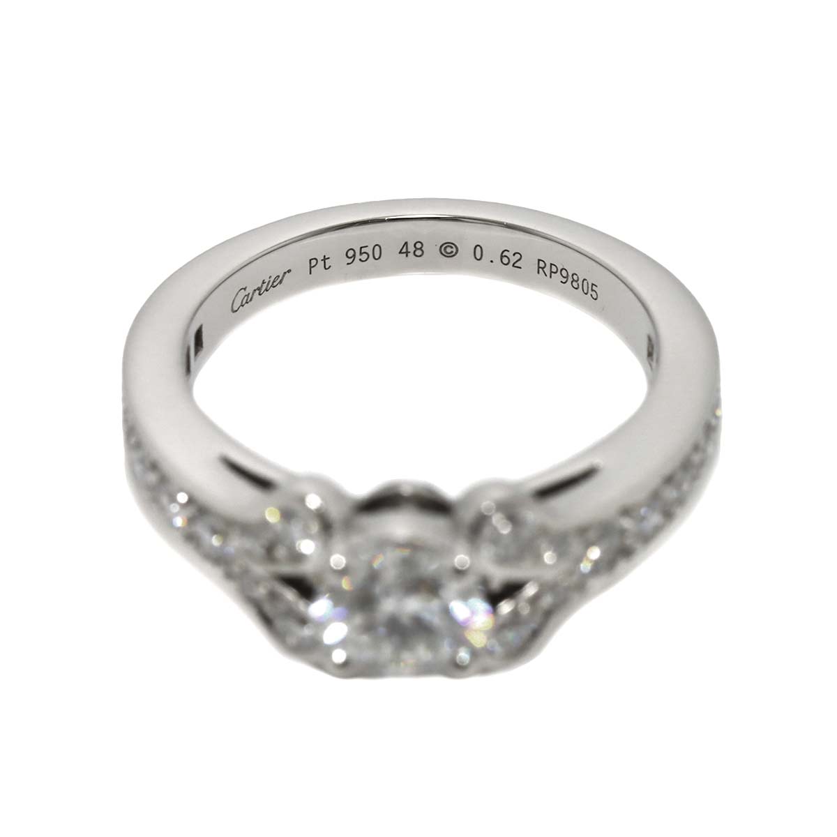 Ballerine Diamond 0.62ct G/VVS2/3EX Ring Pt Size48 4.5(US)
