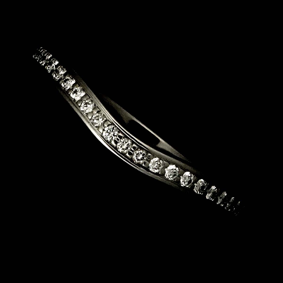 Ballerine Half Diamond Ring Pt Size49 4.75-5(US)