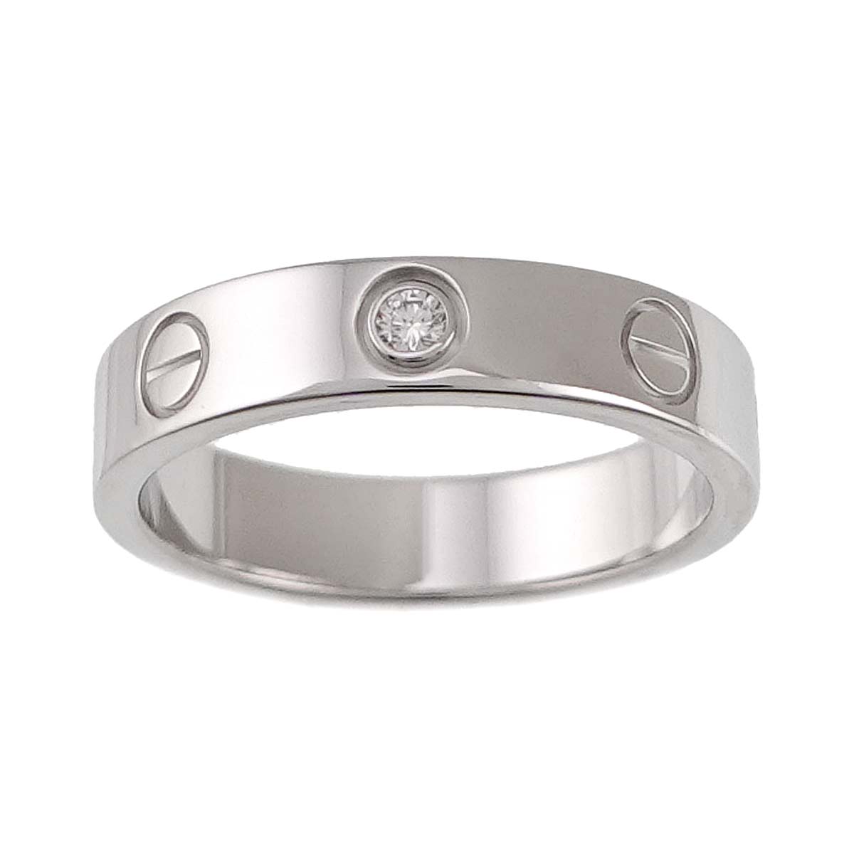 Mini Love Diamond Ring 18K White Gold 750 size50 5-5.25(US)