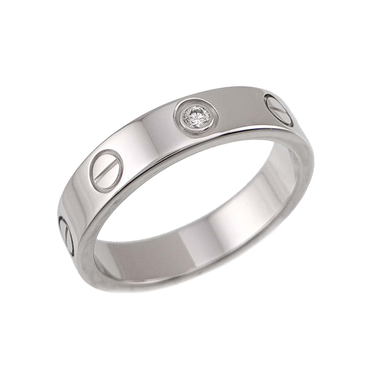 Mini Love Diamond Ring 18K White Gold 750 size50 5-5.25(US)