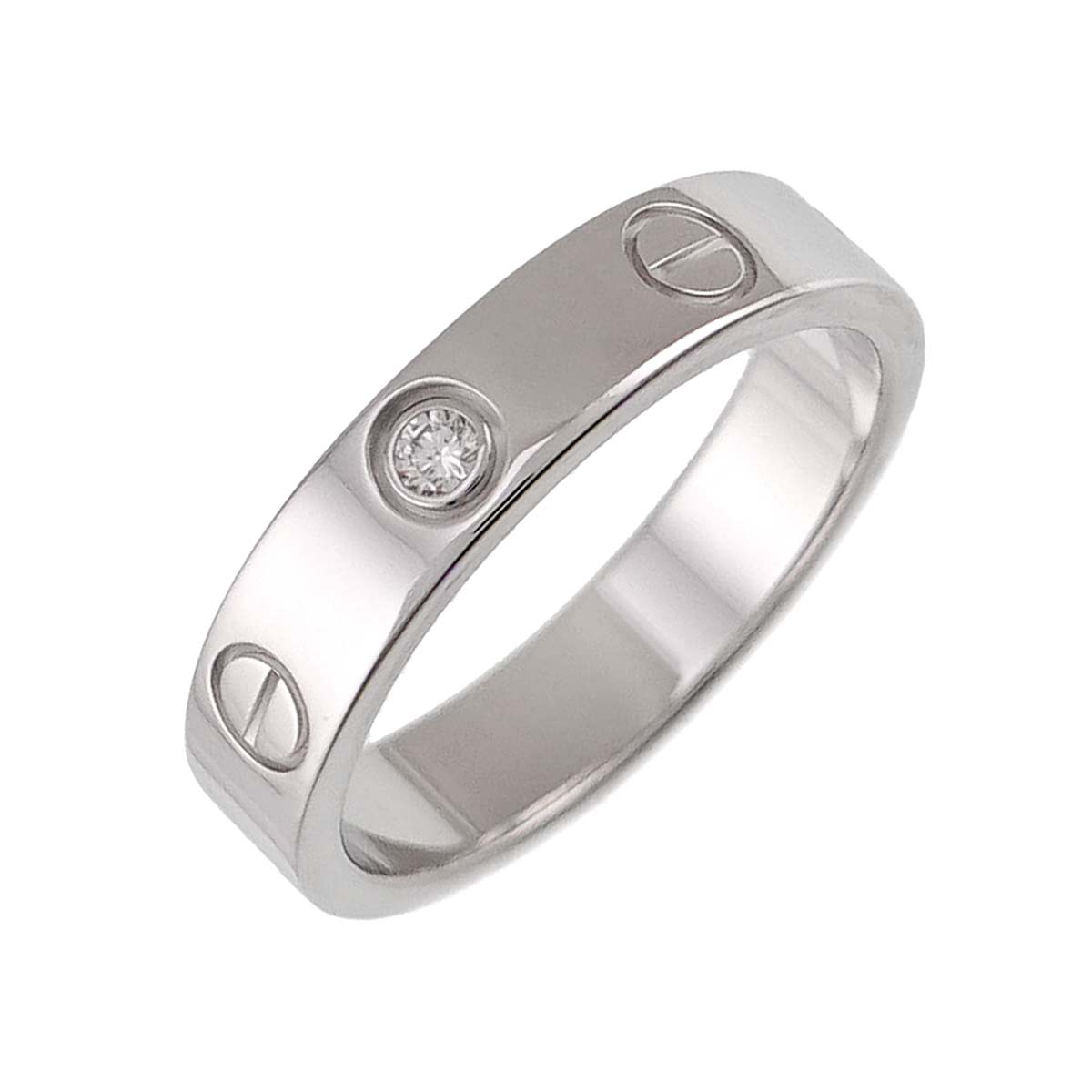 Mini Love Diamond Ring 18K White Gold 750 size50 5-5.25(US)