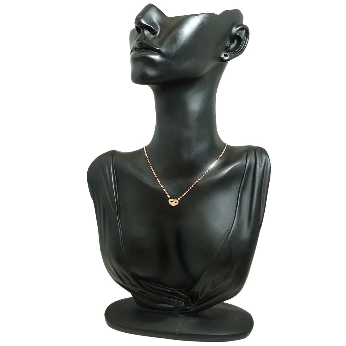 C Heart Diamond Necklace 18K Pink Gold 750