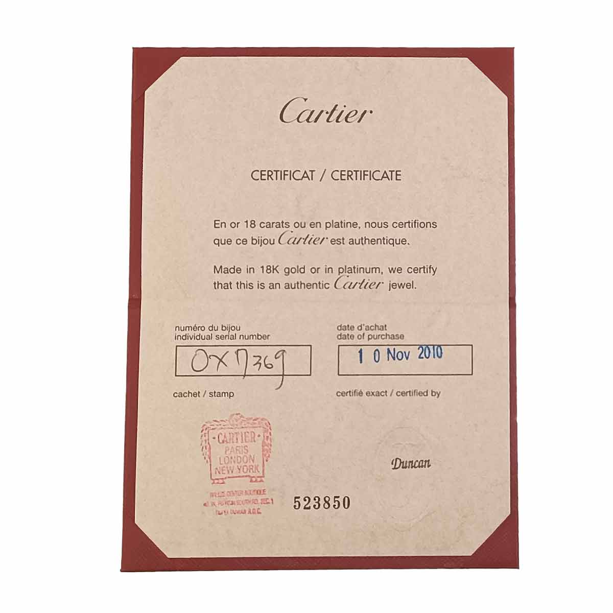 Love Bracelet Open Diamond 18K Yellow Gold 750 Size17