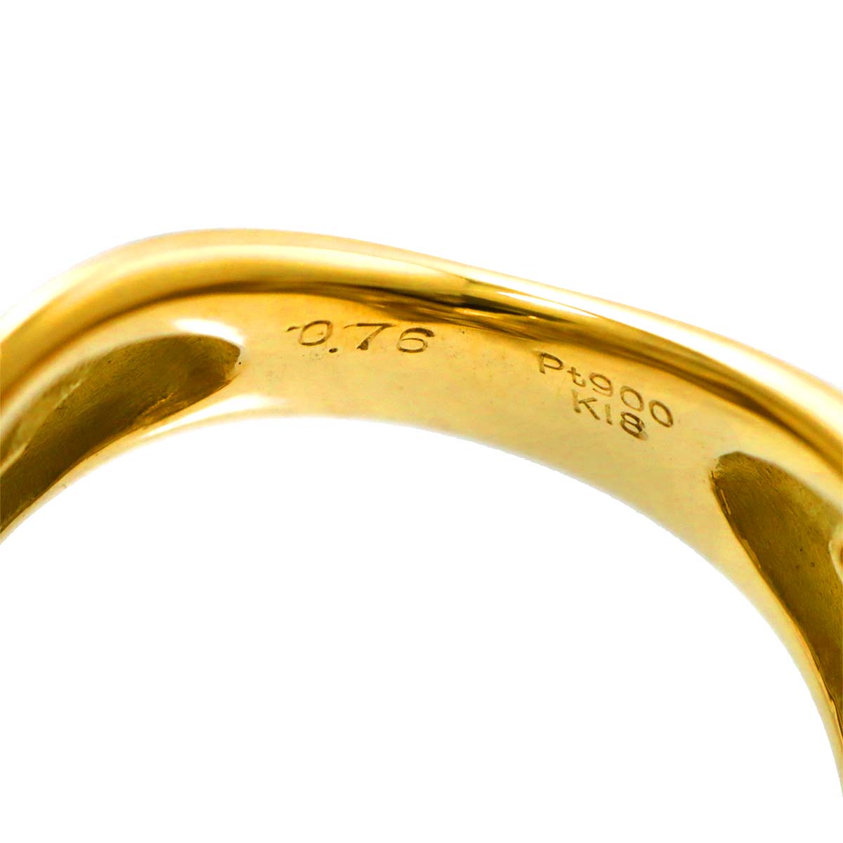 Sapphire Diamond 0.76ct Ring 18K YG Pt 6-6.25(US)